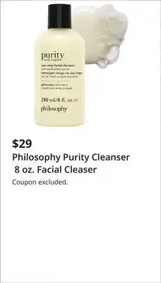 JC Penney Philosophy Purity Cleanser 8 oz. Facial Cleaser offer