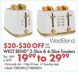 Boscov's WEST BEND 2-Slice & 4-Slice Toasters offer