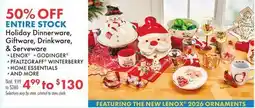 Boscov's Holiday Dinnerware, Giftware, Drinkware, & Serveware offer