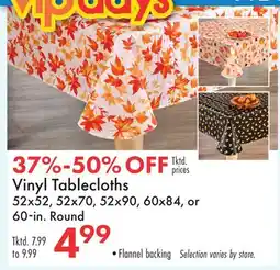 Boscov's Vinyl Tablecloths offer