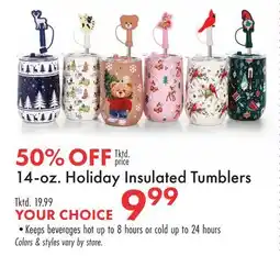 Boscov's 14-oz. Holiday Insulated Tumblers offer