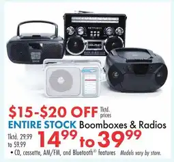 Boscov's Boomboxes & Radios offer