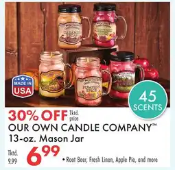 Boscov's OUR OWN CANDLE COMPANY 13-oz. Mason Jar offer