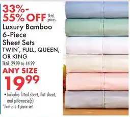 Boscov's Luxury Bamboo 6-Piece Sheet Sets offer