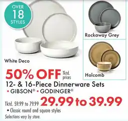 Boscov's GIBSON 12- & 16-Piece Dinnerware Sets offer