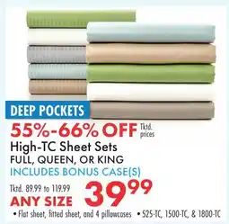 Boscov's High-TC Sheet Sets offer