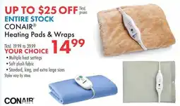 Boscov's ENTIRE STOCK CONAIR Heating Pads & Wraps offer