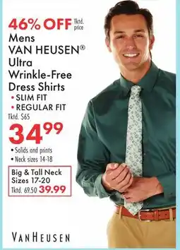 Boscov's Mens VAN HEUSEN Ultra Wrinkle-Free Dress Shirts offer