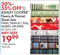 Boscov's ASHLEY COOPER Fleece & Flannel Sheet Sets offer