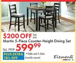 Boscov's Martin 5-Piece Counter-Height Dining Set offer