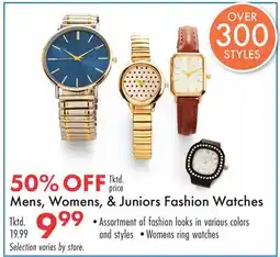 Boscov's Mens, Women's, & Juniors Fashion Watches offer