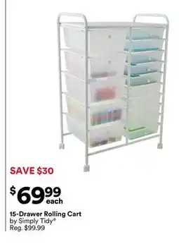 Michaels 15-Drawer Rolling Cart by Simply Organized offer