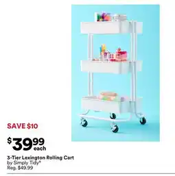 Michaels 3-Tier Lexington Rolling Cart by Simply Tidy offer