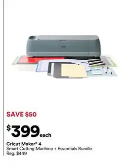 Michaels Cricut Maker 4 Smart Cutting Machine + Essentials Bundle offer