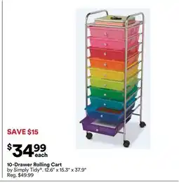 Michaels 10-Drawer Rolling Cart offer