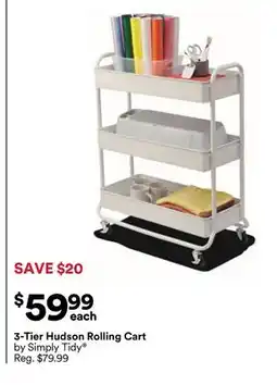 Michaels 3-Tier Hudson Rolling Cart by Simply Tidy offer