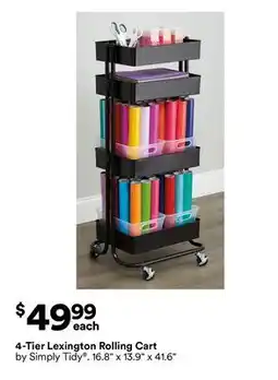 Michaels 4-Tier Lexington Rolling Cart by Simply Tidy offer