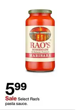 Target Select Rao's pasta sauce offer
