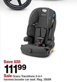 Target Graco Tranzitions 3-in-1 harness booster car seat offer