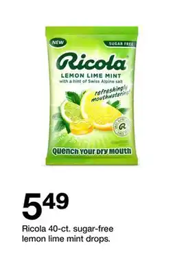 Target Ricola 40-ct. sugar-free lemon lime mint drops offer