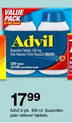 Target Advil 2-pk. 100-ct. ibuprofen pain reliever tablets offer