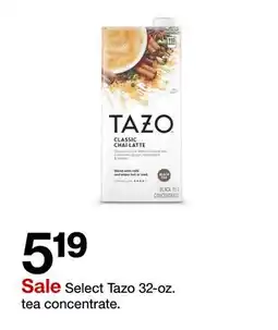 Target Select Tazo 32-oz. tea concentrate offer