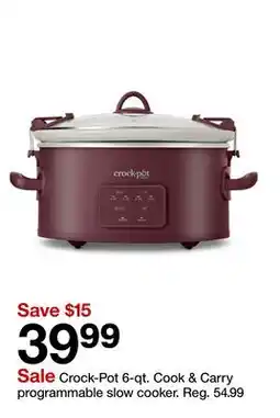 Target Crock-Pot 6-qt. Cook & Carry programmable slow cooker offer
