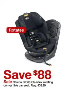 Target Chicco Fit360 ClearTex rotating convertible car seat offer