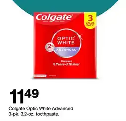 Target Colgate Optic White Advanced 3-pk. 3.2-oz. toothpaste offer