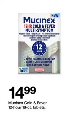 Target Mucinex Cold & Fever 12-hour 16 ct. tablets offer