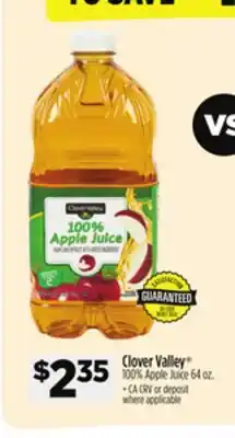 Dollar General Clover Valley 100% Apple Juice offer