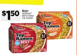 Dollar General Nissin Top Ramen Beef or Chicken offer