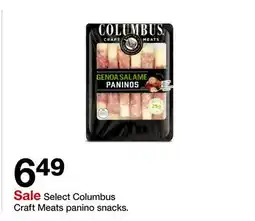 Target Select Columbus Craft Meats panino snacks offer
