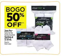 Dollar General Zone Pro Socks for the Family Assorted offer