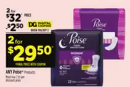 Dollar General ANY POISE Product offer