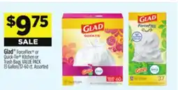 Dollar General Glad ForceFlex or Quick-Tie Kitchen or Trash Bags VALUE PACK 13 Gallon/37-60 ct offer