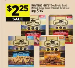 Dollar General Heartland Farms Dog Biscuits Small, Medium, Gravy Basted or Peanut Butter offer