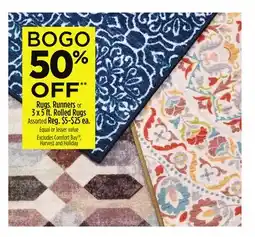 Dollar General Rugs, Runners or 3 x 5 ft. Rolled Rugs offer