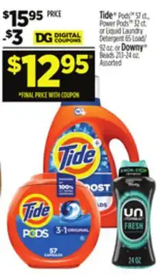 Dollar General Tide PODS , Power Pods or Liquid Laundry Beads or Downy Beads offer