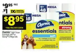 Dollar General Charmin Bath Tissue Essentials Soft or Strong 12 Mega rolls offer