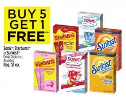 Dollar General Sonic Starburst or Sunkist Drink Sticks offer