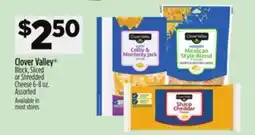 Dollar General Clover Valley Block , Sliced Or Shredded Cheese offer