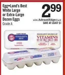 Price Chopper Egg•Land’s Best White Large or Extra Large Dozen Eggs offer