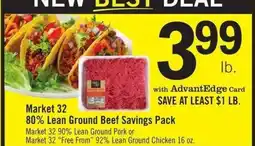 Price Chopper Market 32 80% Lean Ground Beef Savings Pack offer