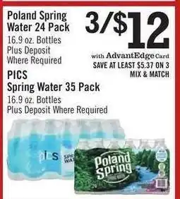Price Chopper Poland Spring Water 24-Pack offer
