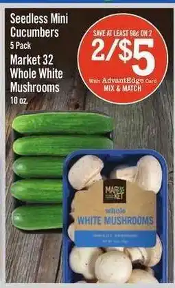 Price Chopper Market 32 Whole White Mushrooms offer