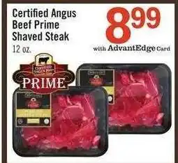 Price Chopper Certified Angus Beef Prime Shaved Steak offer