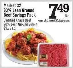 Price Chopper Market 32 93% Lean Ground Beef Savings Pack offer