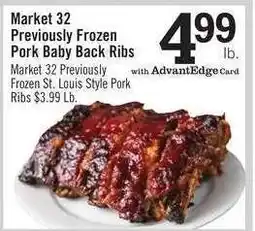 Price Chopper Market 32 Previously Frozen Pork Baby Back Ribs offer