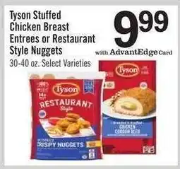 Price Chopper Tyson Stuffed Chicken Breast Entrees or Restaurant Style Nuggets offer